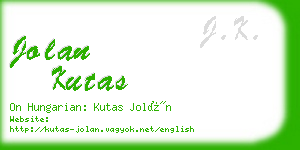 jolan kutas business card